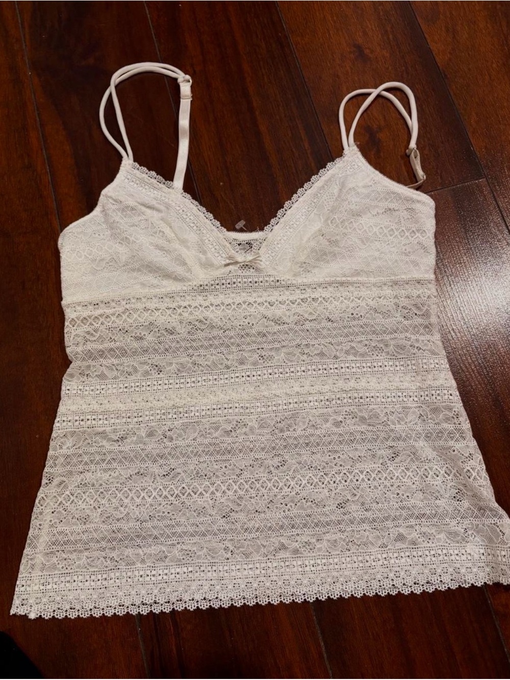 Lace V-Neck White Camisole with Adjustable Straps